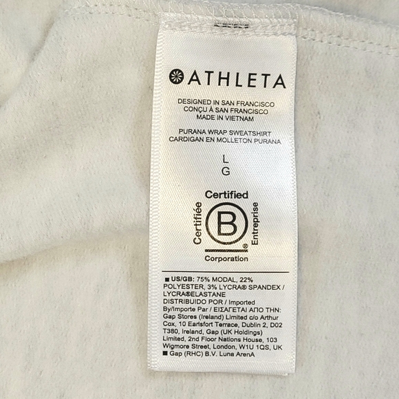 Athleta Purana Wrap Sweatshirt Womens Large Gray Pullover Hoodie Sweater YOGA - Picture 6 of 11